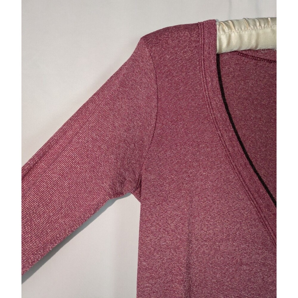 Michael Stars Cardigan OS Women's Red Metallic V-neck Button Down Sweater - Picture 2 of 5